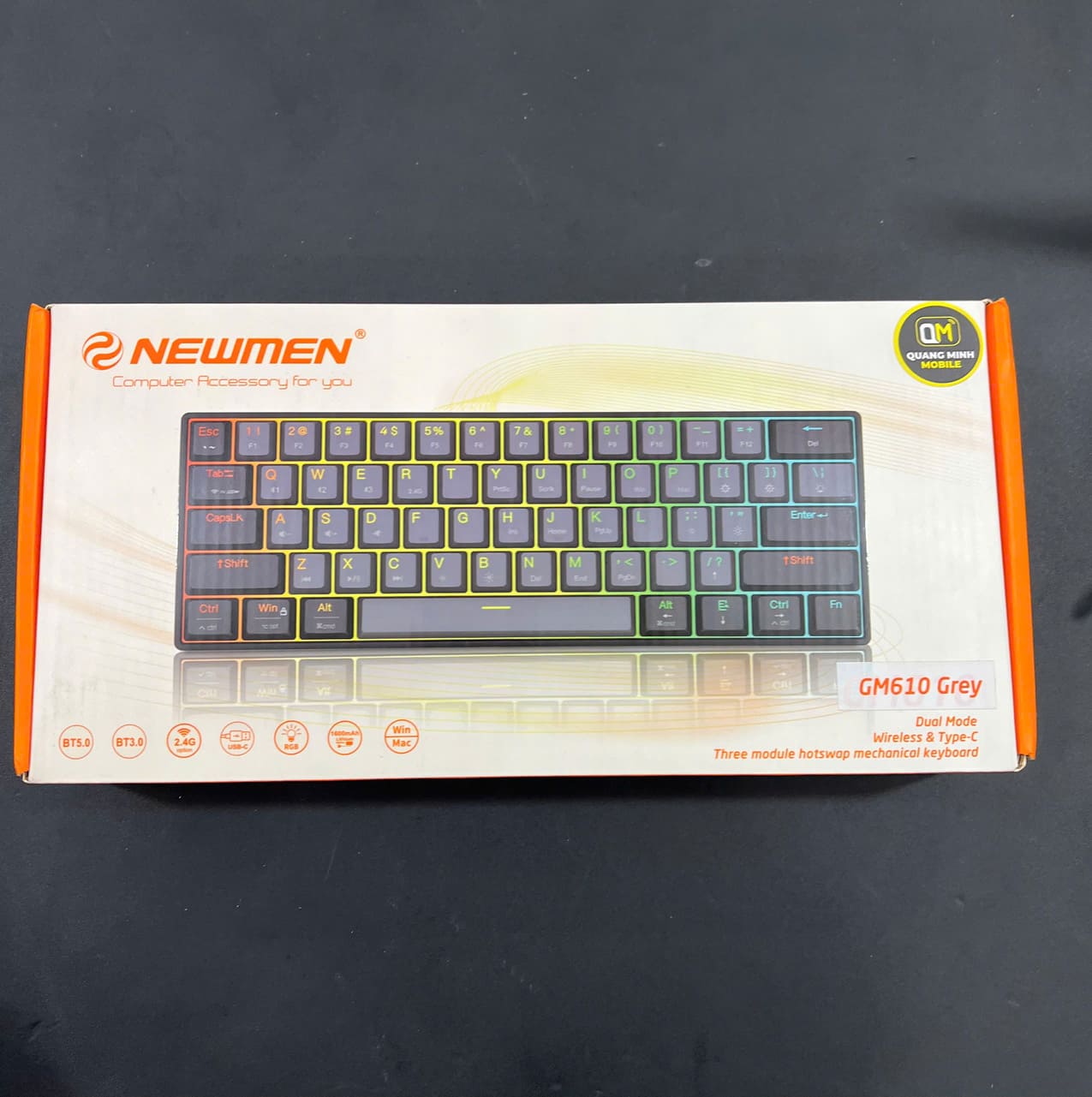 Bàn Phím Cơ Không Dây Newmen GM610 Grey Led RGB - Fullbox 4 Bàn Phím Cơ Không Dây Newmen GM610 Grey Led RGB - Fullbox - Ảnh 4